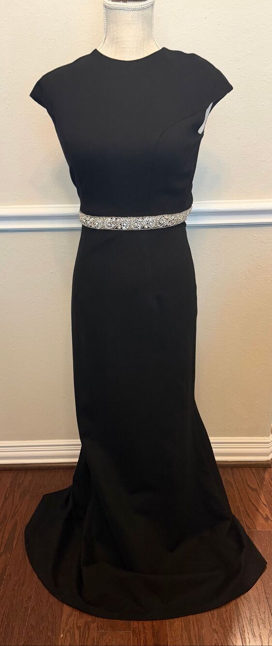 Sherri Hill 50646 dress cap sleeve and crystal belt Size 4 - Picture 4 of 13